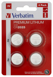 Baterijas Verbatim CR2025 Premium Lithium 4-Pack