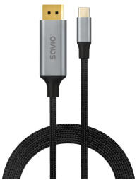 Kabelis SAVIO USB-C - DisplayPort 1