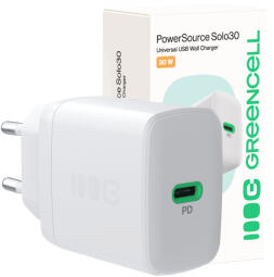 Lādētājs Greencell PowerSource Solo30 30W White (CHARB-GC-30C-W)