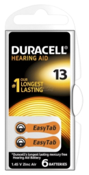 Baterijas Duracell Hearing Aid 13 (A13) 6-paka (4043752397864)