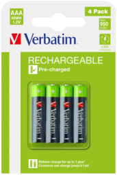 Baterijas Verbatim AAA Premium Rechargeable 4-Pack