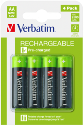 Baterijas Verbatim AA Premium Rechargeable 4-Pack