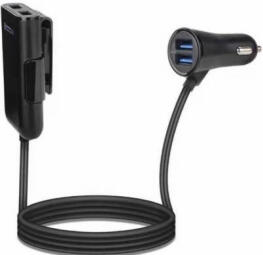 Auto lādētājs Gembird 4-port Front and Back Seat Car Charger (ACT-U4CAR-02)