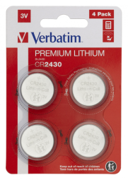 Baterijas Verbatim CR2430 Premium Lithium 4-Pack
