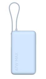 Ārēja baterija Xiaomi 10000mAh 67W Ice Blue ar integrētu USB-C vadu (BHR08NZGL)