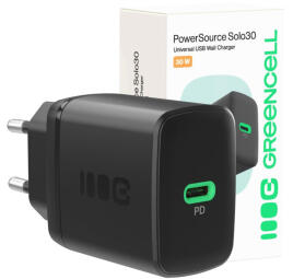 Lādētājs Greencell PowerSource Solo30 30W Black (CHARB-GC-30C-B)