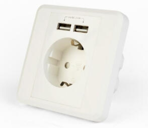 Gembird AC Wall Socket with 2 port USB Charger (EG-ACU2A2-01)