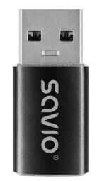 Adapteris Savio AK-81 USB-A to USB-C Black (AK-81)