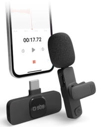 Bezvadu mikrofons SBS USB-C receiver clip mic (TEMICTYCBTK)