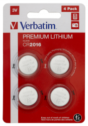 Baterijas Verbatim CR2016 Premium Lithium 4-Pack