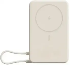 Ārēja baterija Xiaomi 10000mAh Bēšs Magnetic integrēts USB Type-C bezvadu (BHR08PBGL)
