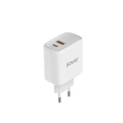 Lādētājs SAVIO Wall Charger 20 W 1× USB-A, 1× USB-C (LA-12)