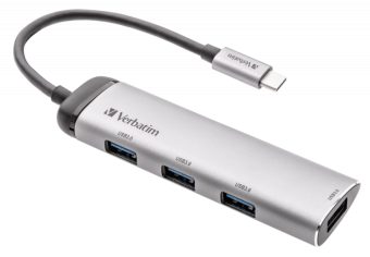 USB dokstacija Verbatim HUB 4-PORT USB-C
