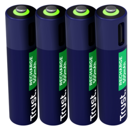 Baterijas Trust USB-C Rechargeable AAA Batteries