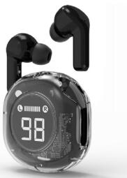 Austiņas Gembird Transparent TWS in-ears Black (TWST-01-BK)