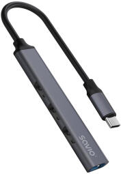 Adapteris Savio USB-C – 3 ×