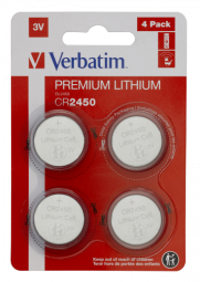 Baterijas Verbatim CR2450 Premium Lithium 4-Pack