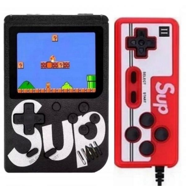GameBox R2 8bit Portatīva Retro Spēļu konsole ar 400 spēlēm 3'' LCD 1x Kontrolieri un TV RCA vadu Melna (GBXR2BK)