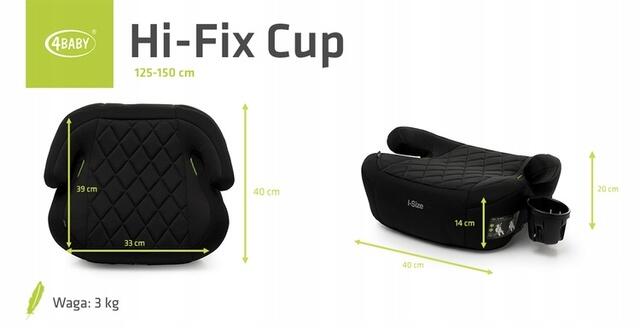 4BABY Paliktnis-būsteris HI-FIX CUP black I-SIZE