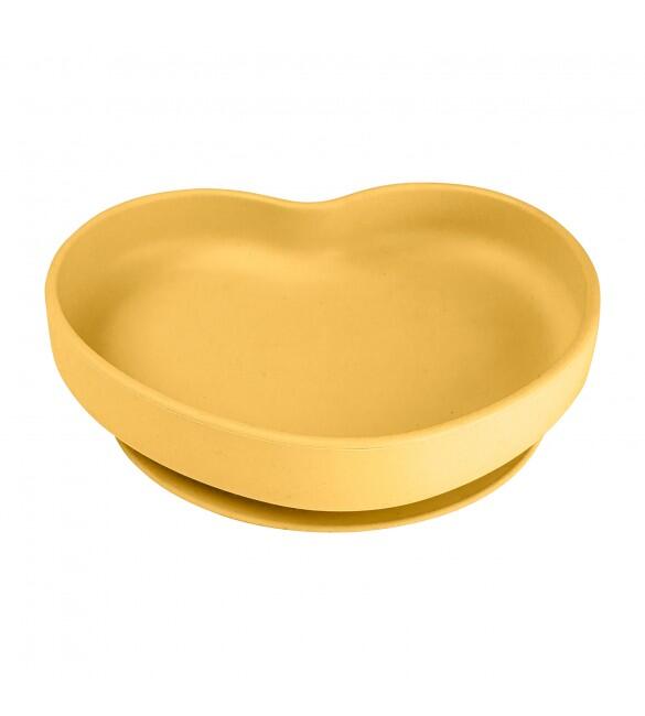 Тарелка силиконовая HEART с присоской 80/309 yellow