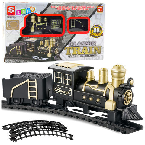 LEAN TOYS Klasiskais vilciens ar dzelzceļu