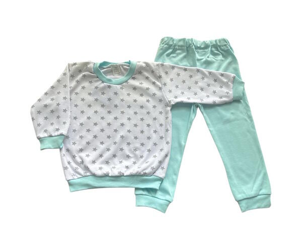 ZUZIA Bērnu pidžama Green Stars 86