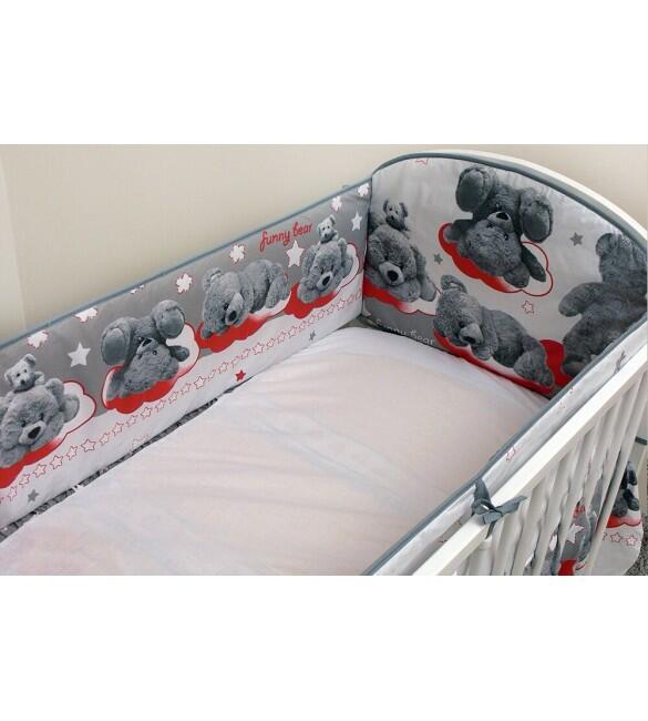 Бортик 360 cm FUNNY BEAR  grey