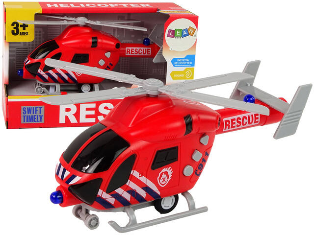 LEAN TOYS Glābšanas helikopters ar skaņu
