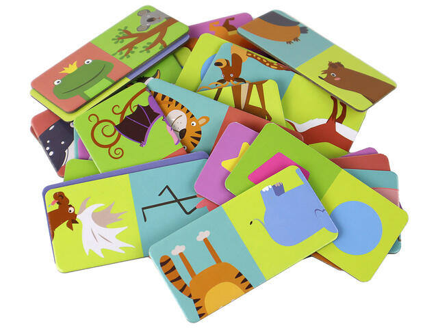 LEAN TOYS Loģikas spēle-divpusēja domino DZĪVNIEKI