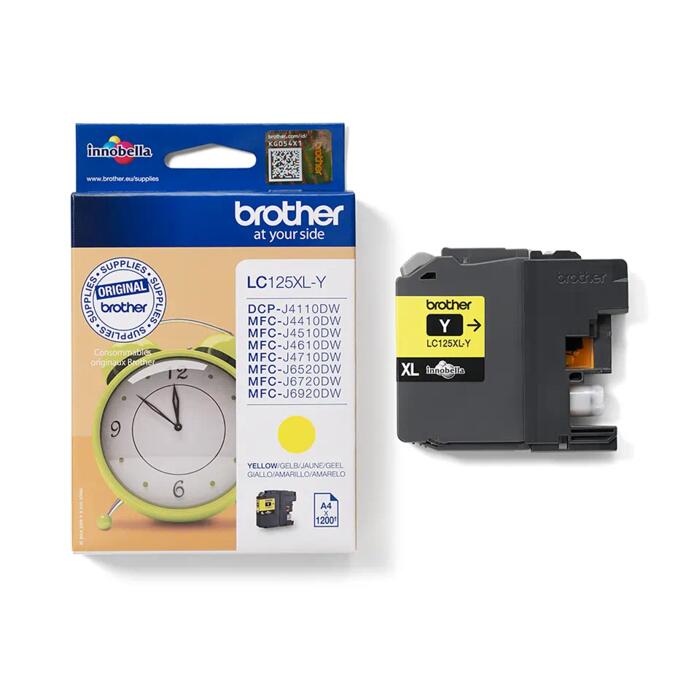 Brother LC-125XLY dzeltena tintes kasete 1200