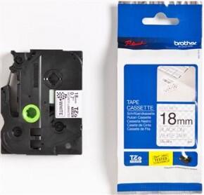 TZe-SE4 uzl.lente Security ar drošības indikāciju, melns uz balta,18mm (TZESE4)