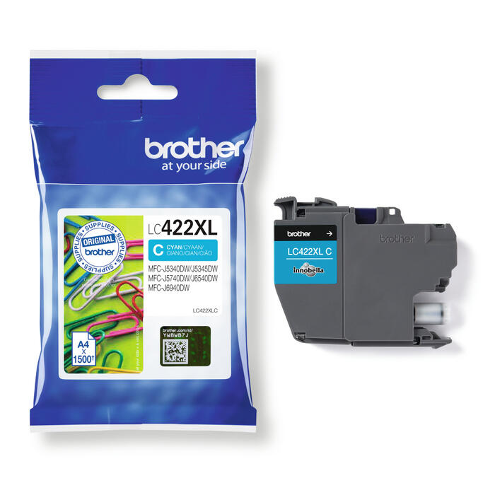 Brother LC-422XLC Zilas tintes kasete 1500lpp
