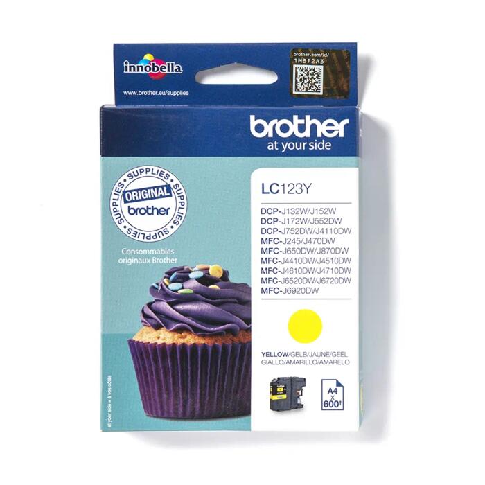 Brother LC-123Y dzeltena tintes kasete 600