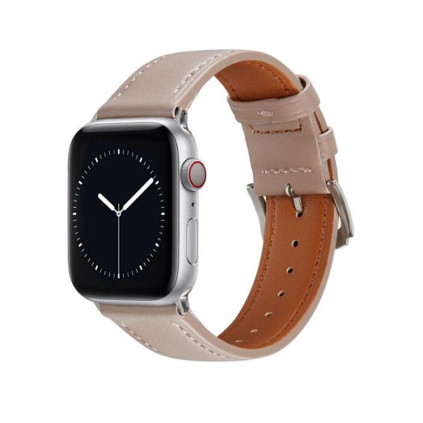 Riff Кожаный ремешок для Apple iWatch series 42 /44 /45 /49 mm Beige (RF-LEATH42-BEI)
