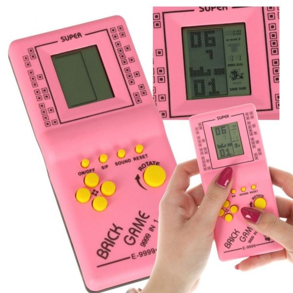 Elektroniskā spēle Tetris 9999 vienā rozā