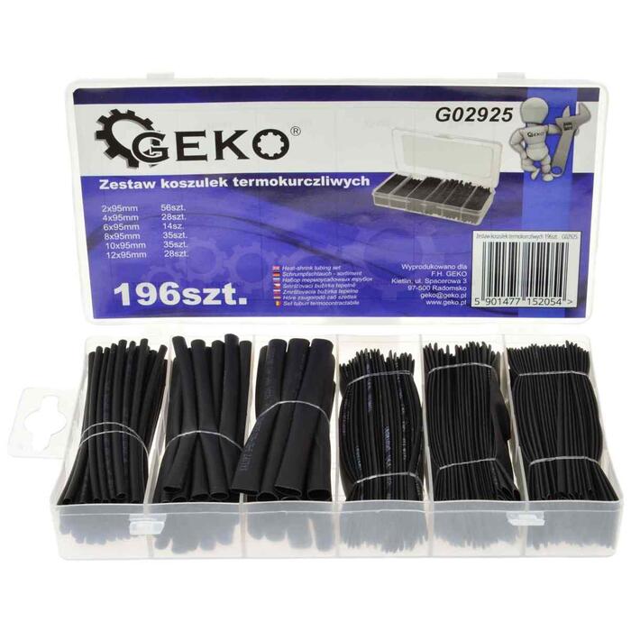 GEKO Termocauruļu komplekts meln. 196gb (5901477152054)
