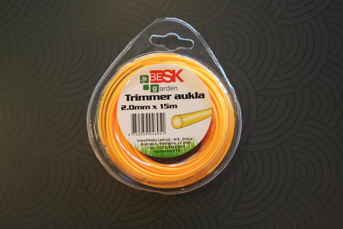 BESK Trimmera aukla 2.0mm*15m apaļa