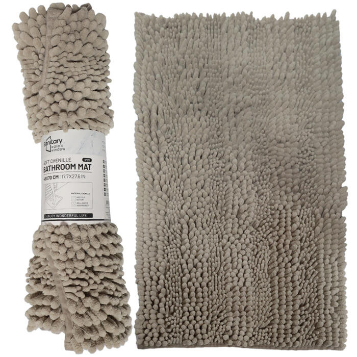 BESK Vannas istabas paklājiņš Action 45x70cm, 100% poliesters, g.brūns (4750959136881)