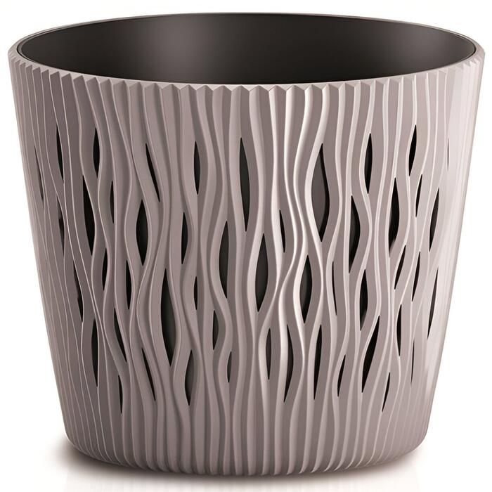 Prosperplast Puķu pods Sandy Round 16x19cm, g.brūns (5905197265704)