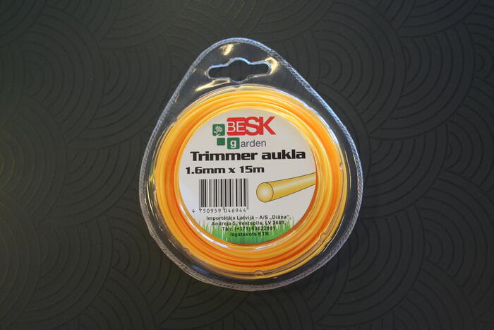 BESK Trimmera aukla 1.6mm*15m apaļa