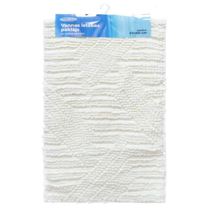 Baltic Aqua Vannas istabas paklājiņš 50x80cm Square, balts (4750959154168)