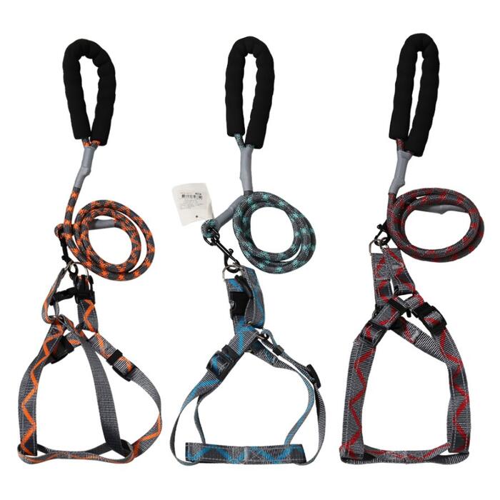 BESK Krūšu siksna ar pavadu 120cm, mix (4750959146842)