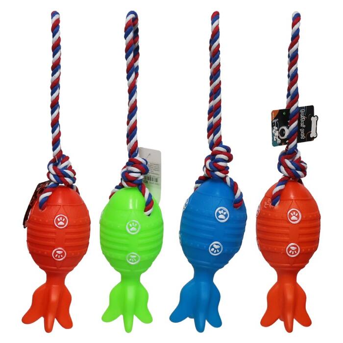 BESK Rotaļlieta gumijas Raķete ar virvi 35cm, mix (4750959146996)