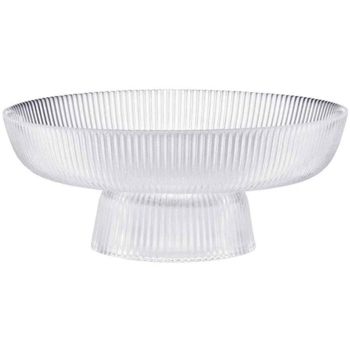 AMBITION Šķīvis stikla uz kājas 25cm, Curly (5904134676085)