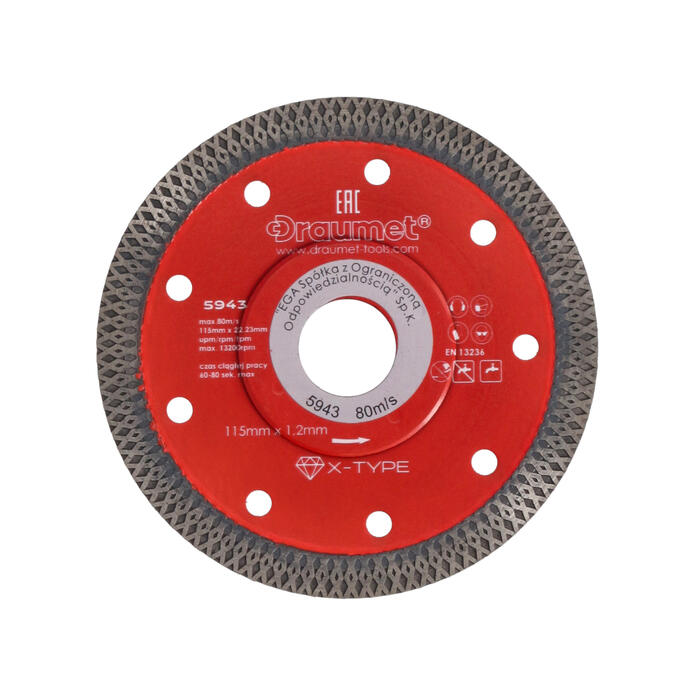 Draumet Dimanta disks PCN 115x1.2x22mm flīzēm X-tipa Draumet (5907078959436)