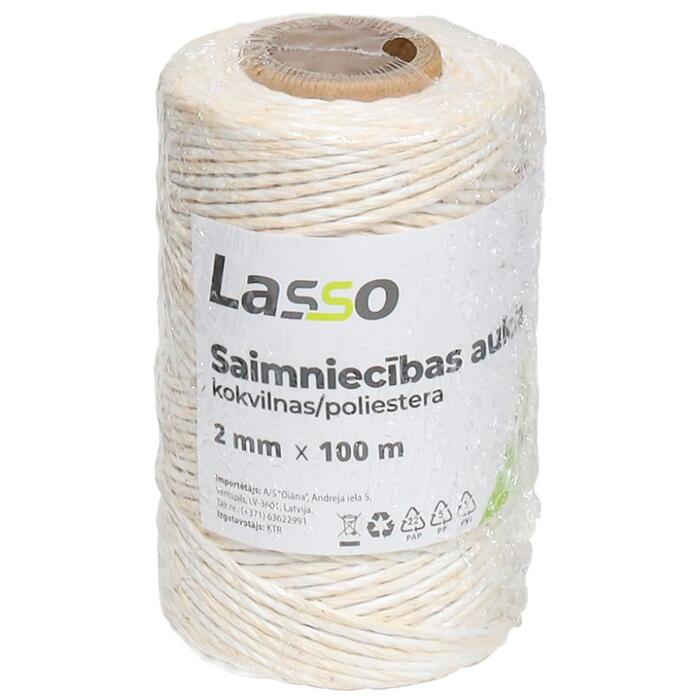 Lasso Aukla saimniecības 2mm 100m kokvilna/poliesters
