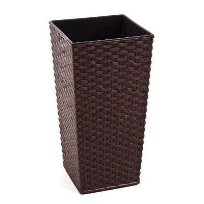 LAMELA Puķu pods Finezja rattan 40x40x75cm, t.brūns (5900119835751)