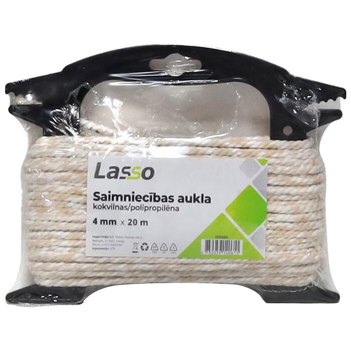 Lasso Aukla saimniecības 4mm 20m kokvilna/polipropilēna