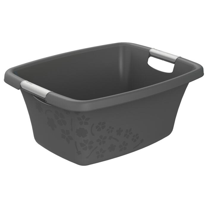 Rotho Bļoda 25L kvadrāta Flowers, pelēka