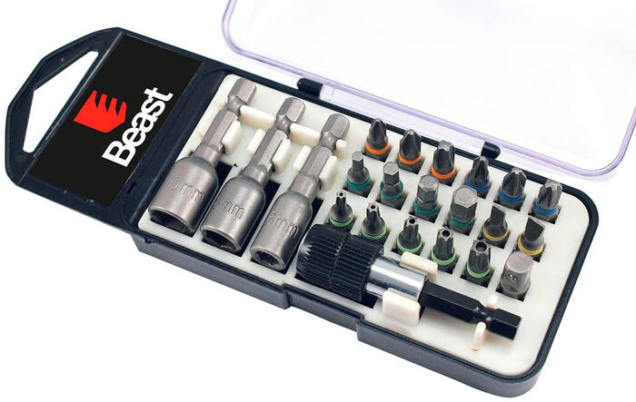 Beast Uzgaļu kompl. Beast PH,PZ,Torx,Hex,SL,Nut 22gab (5907698025443)
